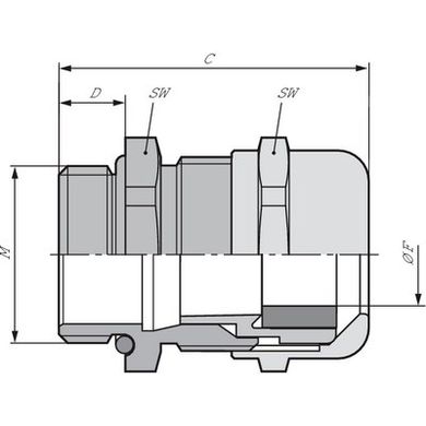 SKINTOP® MS-M, M25 x 1,5 кабельный ввод латунный 53112030