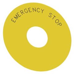 Підкладка для кнопок аварійного зупинки, жовта, з 3SU1900-0BC31-0DA0